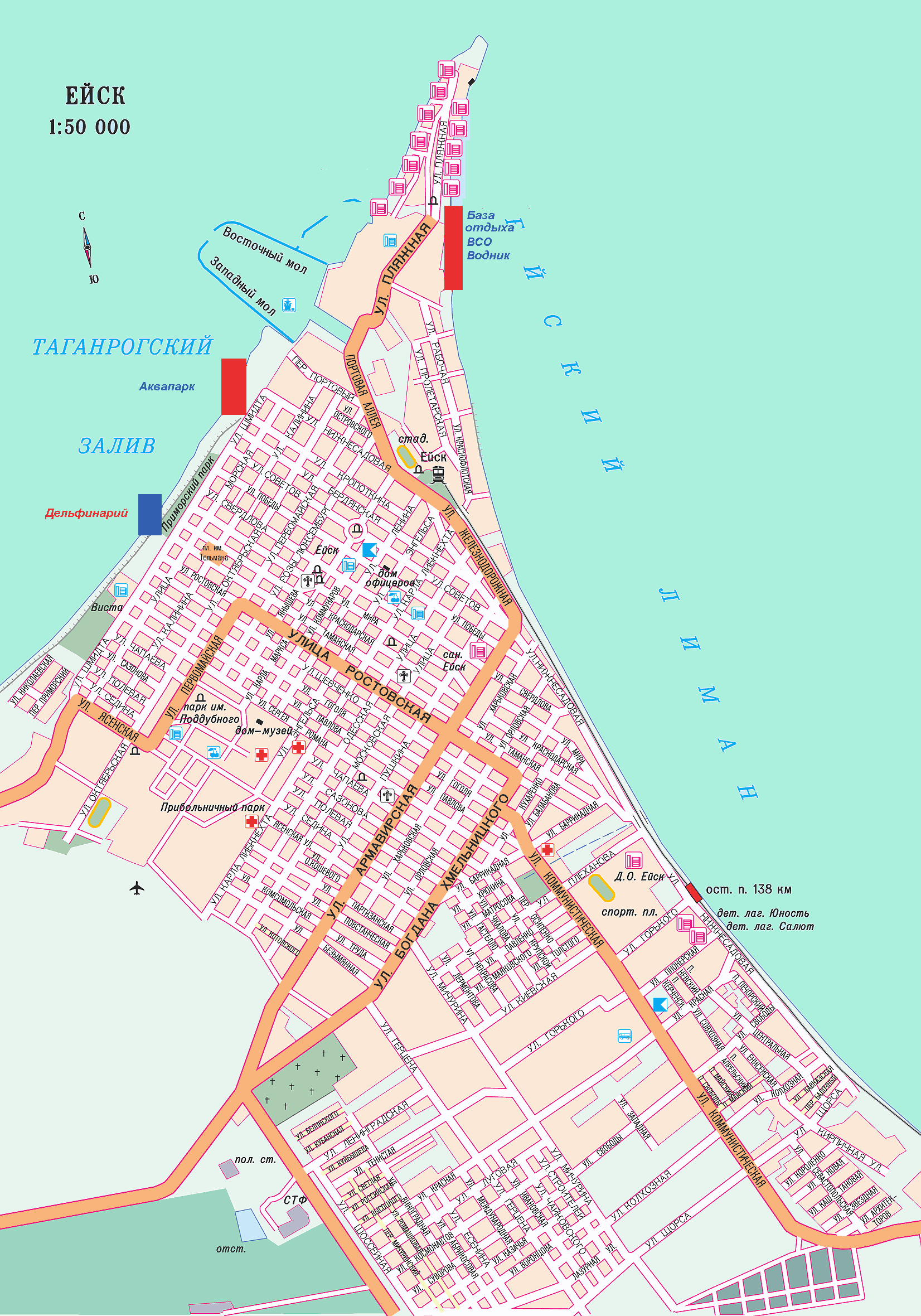Город ейск на карте краснодарского края фото